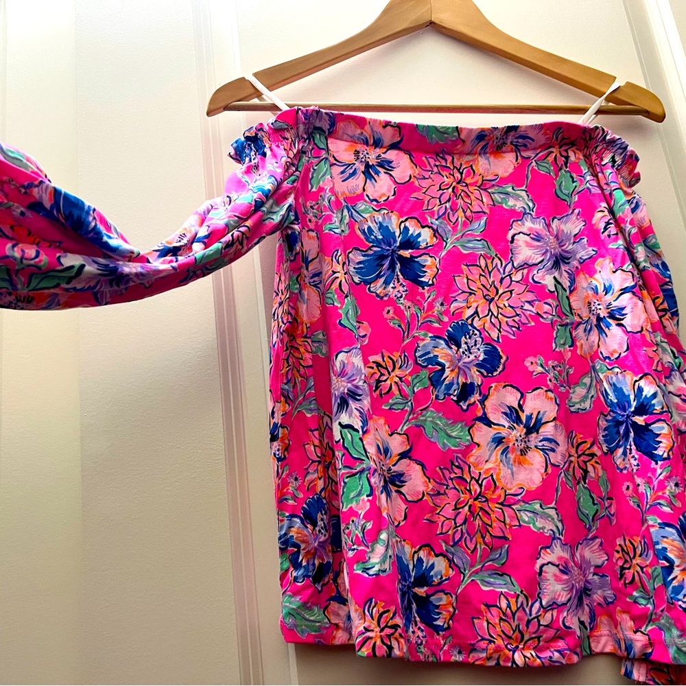 Lilly Pulitzer Vibrant Floral Off shoulder top